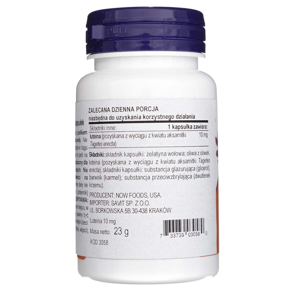 Now Foods liuteinas 10 mg - 60 minkštųjų kapsulių