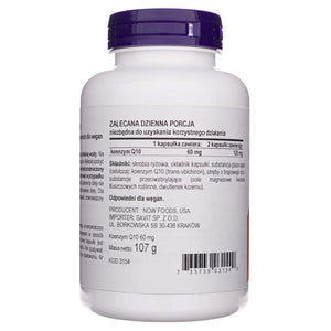 Now Foods CoQ10 60 mg - 180 kapsulių - Magnis.lt