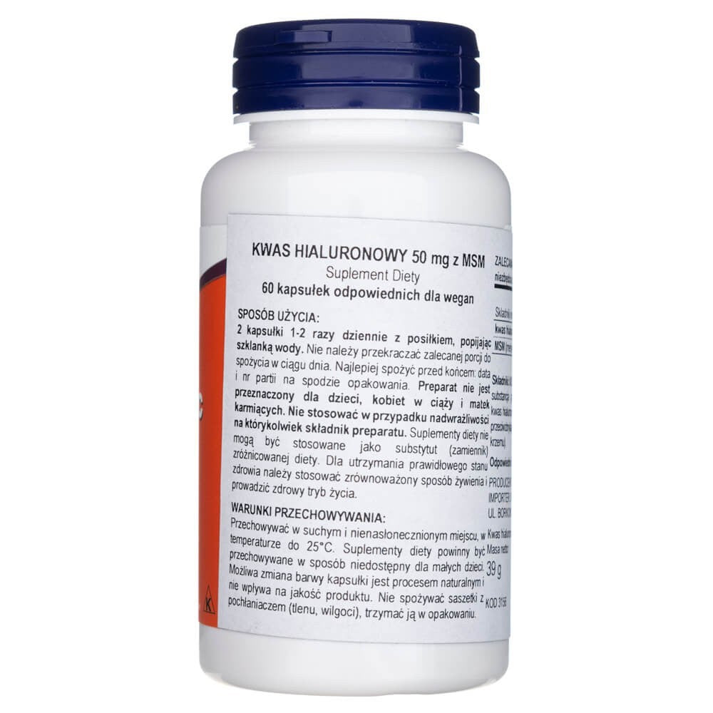 Now Foods hialurono rūgštis 50 mg - 60 kapsulių