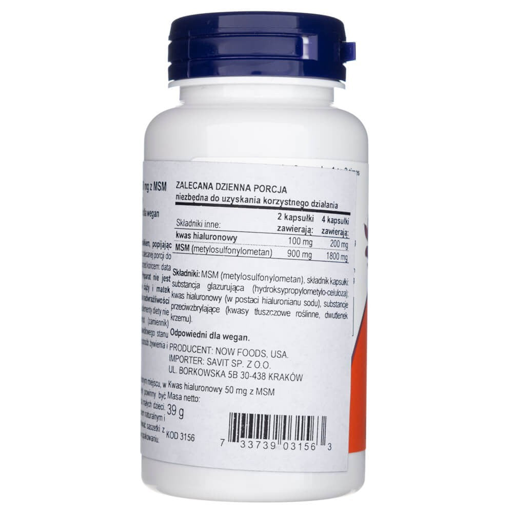 Now Foods hialurono rūgštis 50 mg - 60 kapsulių