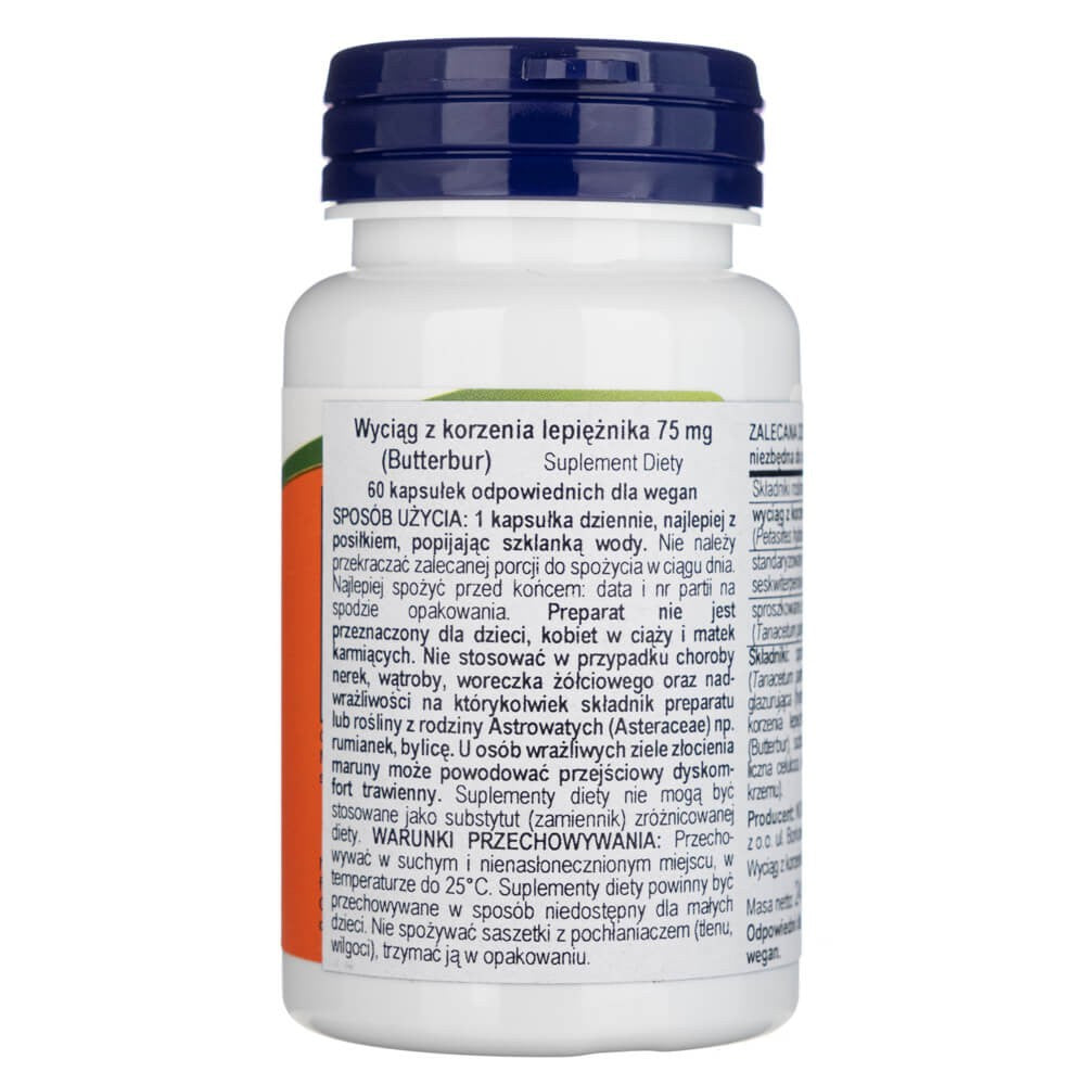 Now Foods Butterbur - 60 kapsulių
