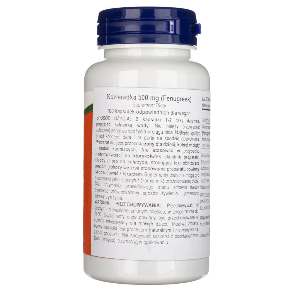 Now Foods vaistinė ožragė 500 mg - 100 kapsulių