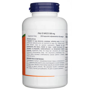 Now Foods Pau D'Arco 500 mg - 250 kapsulių - Magnis.lt