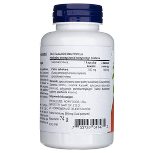Now Foods Saw Palmetto uogos 550 mg - 100 kapsulių - Magnis.lt