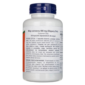 Now Foods Raudonasis uosis (Slippery Elm) 400 mg - 100 kapsulių