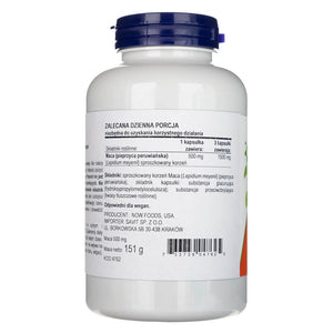Now Foods Maca 500 mg - 250 kapsulių - Magnis.lt