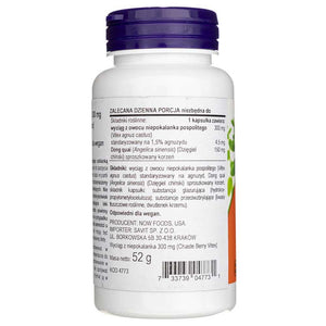 Now Foods Chaste Berry Vitex ekstraktas 300 mg - 90 kapsulių
