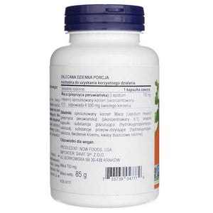 Now Foods žaliavos Maca 750 mg - 90 kapsulių