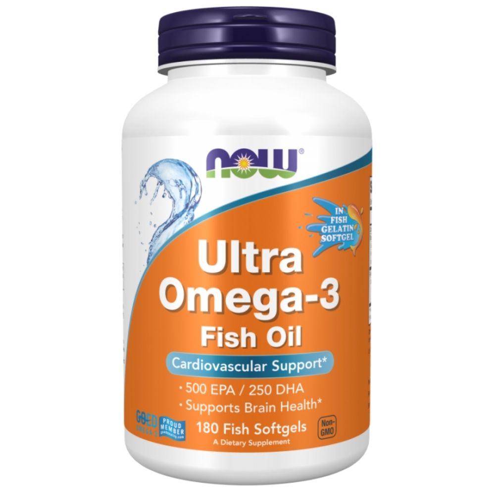 Now Foods Ultra Omega-3 Fish - 180 kapsulių