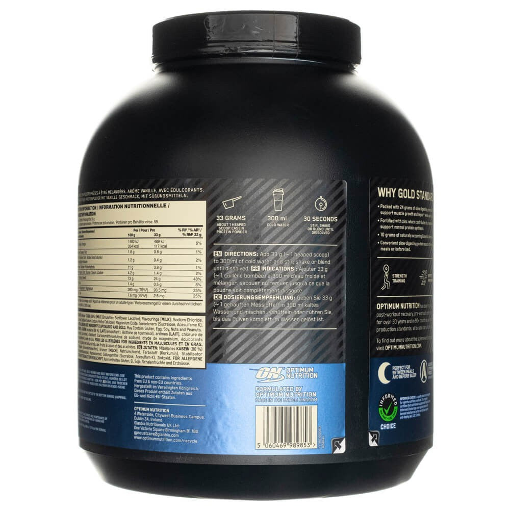 Optimum Nutrition Gold Standard 100% kazeino baltymai, kreminė vanilė - 1820 g