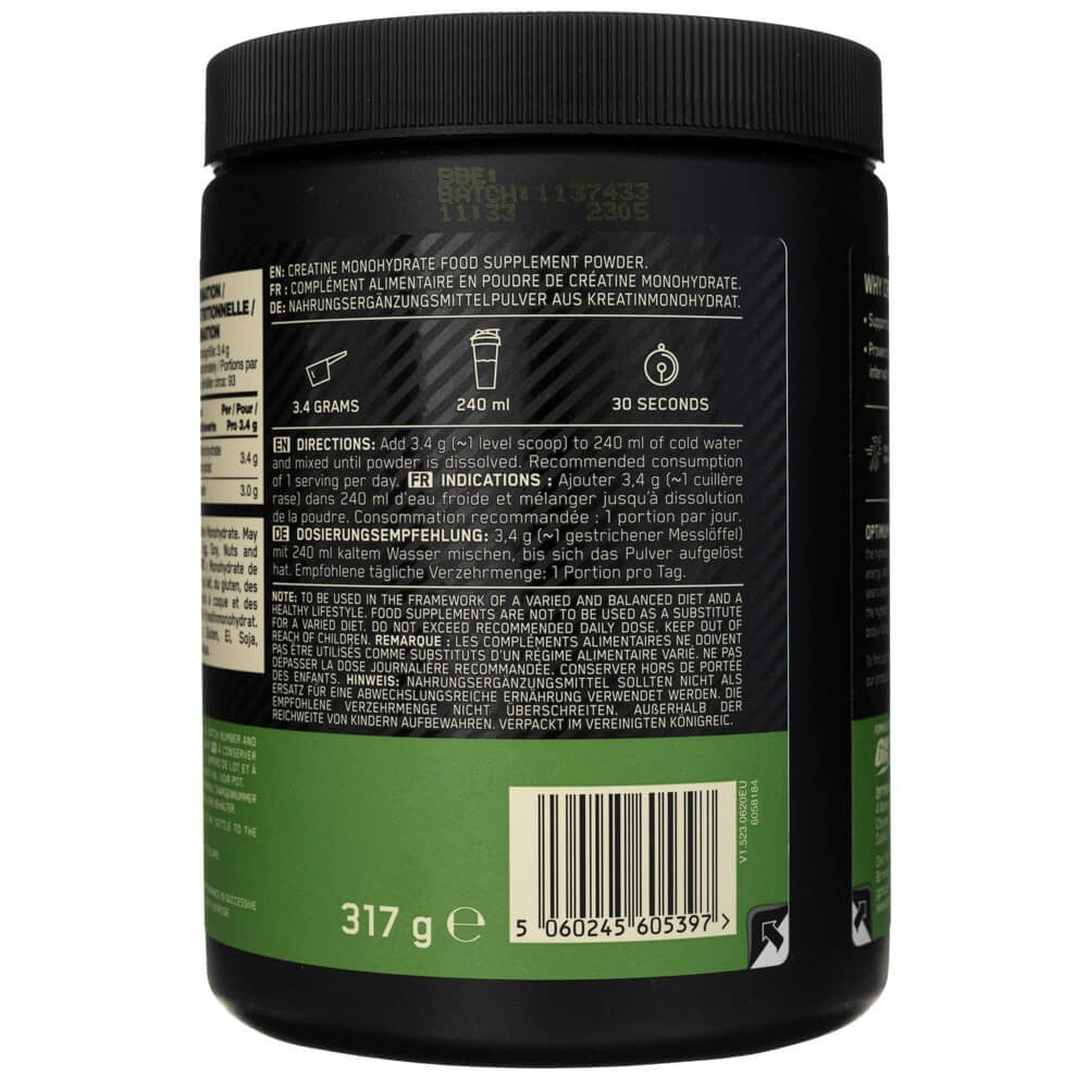 Optimum Nutrition Mikronizuotas kreatinas, milteliai - 317 g