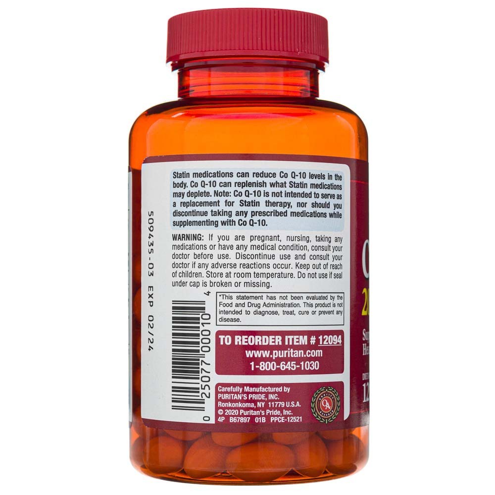 Puritan's Pride CoQ10 Q-Sorb 200 mg - 120 minkštųjų gelių - Magnis.lt