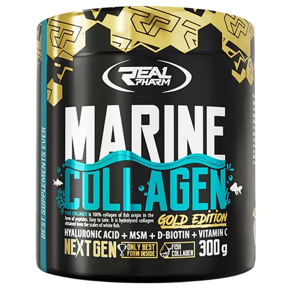 Real Pharm jūrinis kolagenas, žuvų kolagenas, apelsinas - 300 g