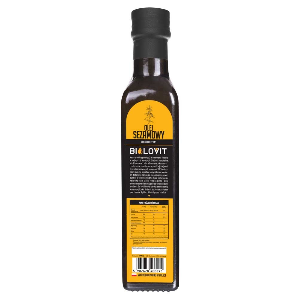 Bilovit Šaltai spaustas sezamų aliejus - 250 ml