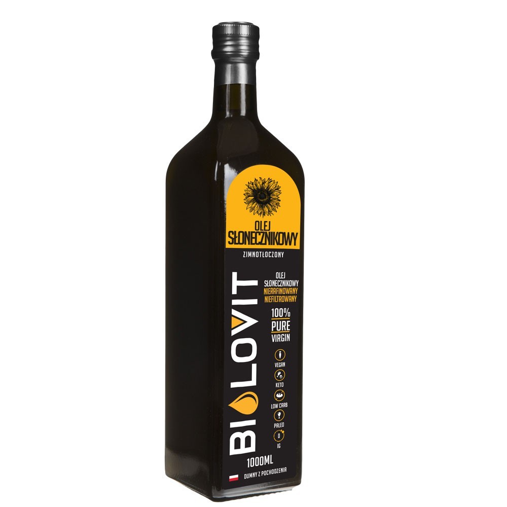 Bilovit Šaltai spaustas saulėgrąžų aliejus - 1000 ml - Magnis.lt