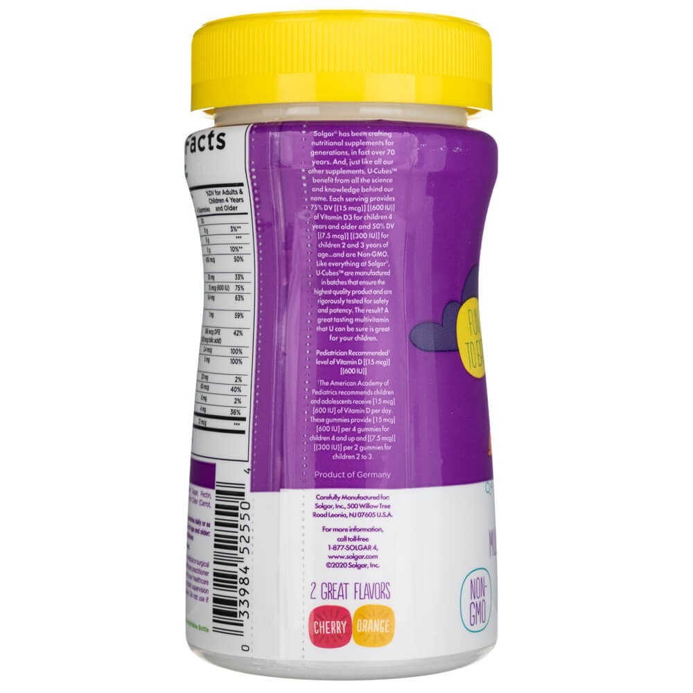 Solgar U-Cubes daugiakomponentis vitaminas ir mineralai vaikams - 60 kramtomųjų guminukų