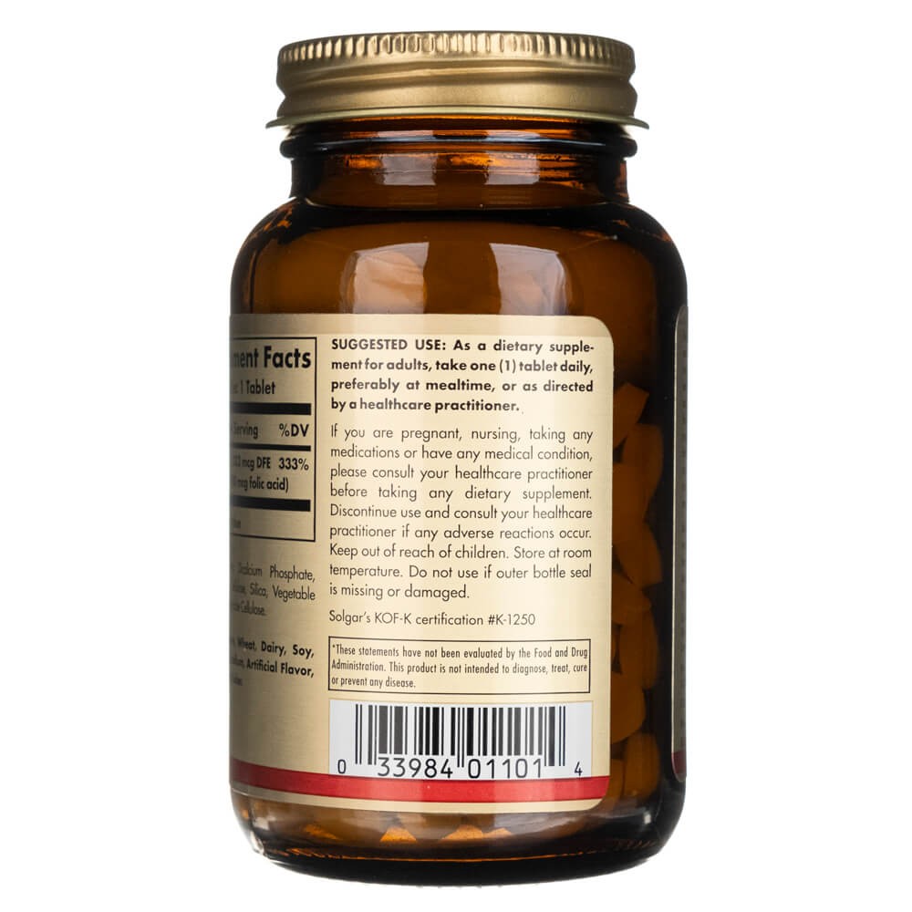 Solgar Folate 1 333 mcg DFE (800 mcg folio rūgšties) - 250 tablečių