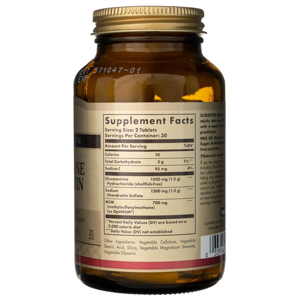Solgar trigubo stiprumo gliukozaminas chondroitinas MSM - 60 tablečių - Magnis.lt