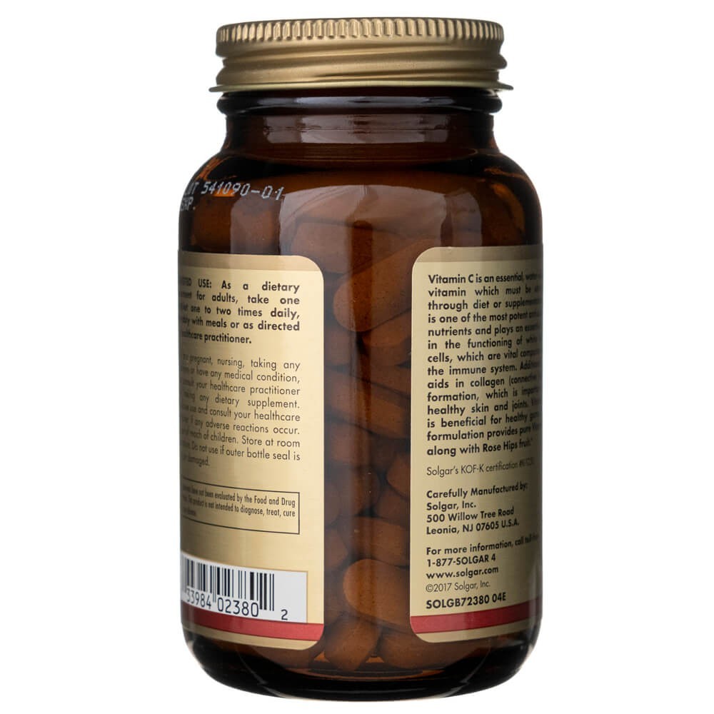 Solgar vitaminas C 500 mg su rožių krūmokšniais - 100 tablečių