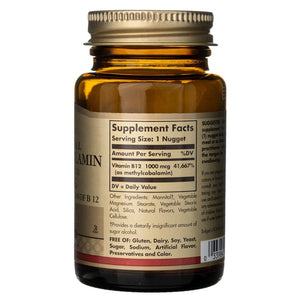 Solgar Sublingual Methylcobalamin (vitaminas B12) 1000 mcg - 30 grynuolių - Magnis.lt