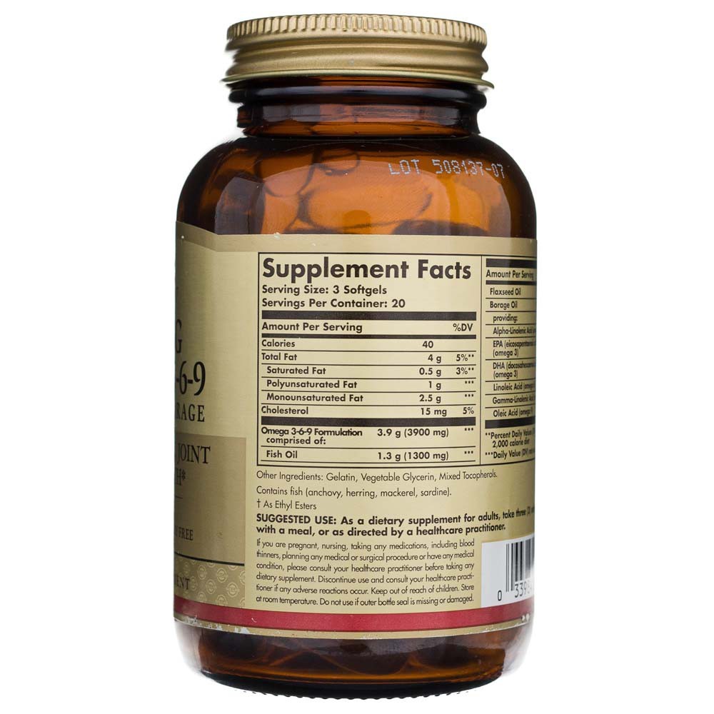 Solgar Omega 3-6-9 1300 mg - 60 minkštųjų gelių - Magnis.lt
