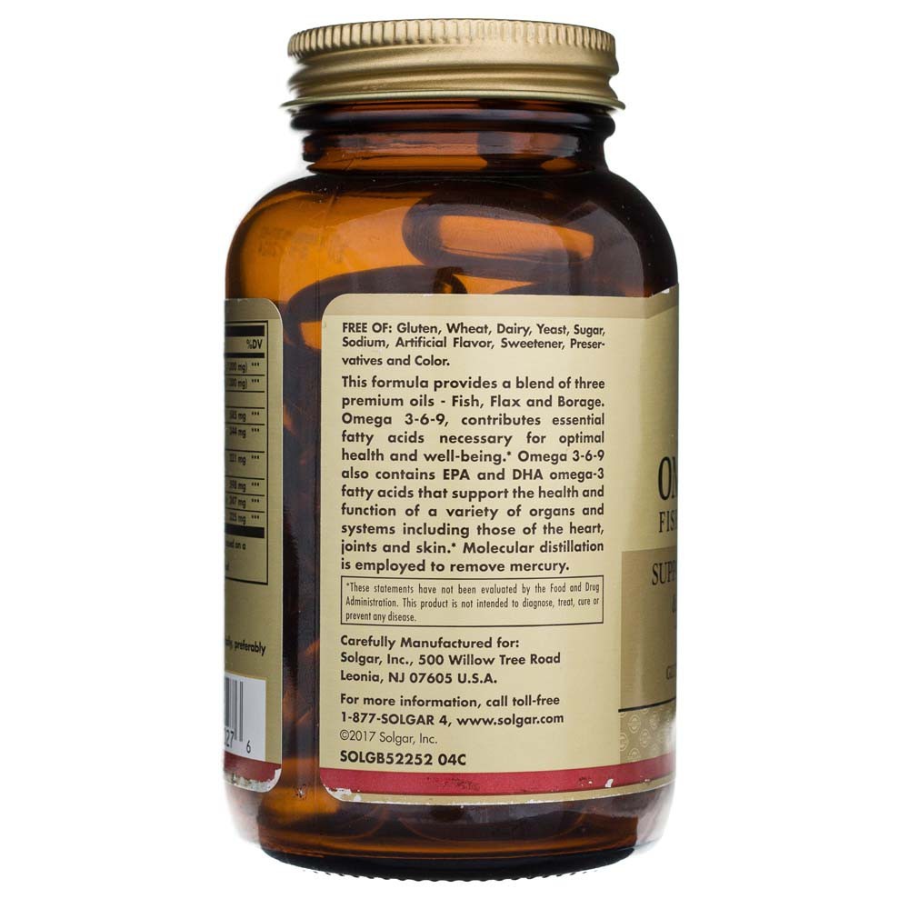Solgar Omega 3-6-9 1300 mg - 60 minkštųjų gelių - Magnis.lt