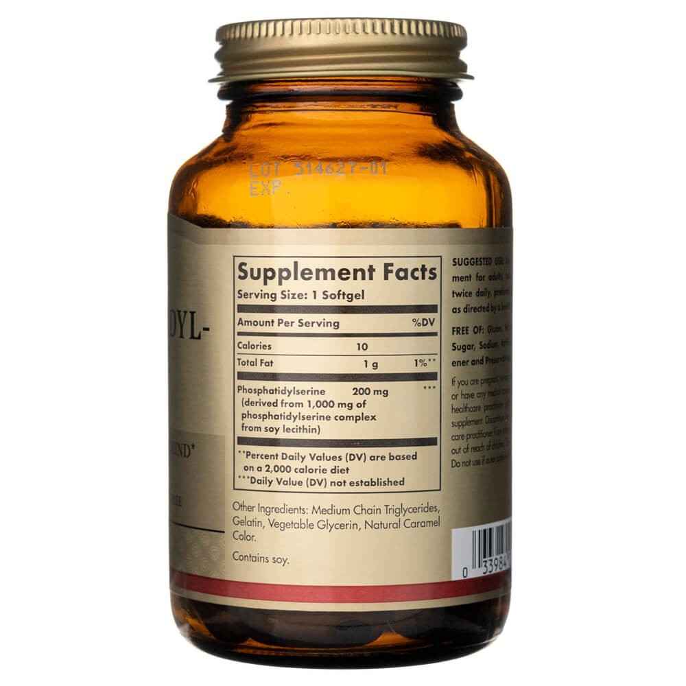 Solgar fosfatidilserinas 200 mg - 60 minkštųjų gelių