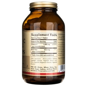 Solgar vitaminas C 1000 mg su rožių klubais - 250 tablečių