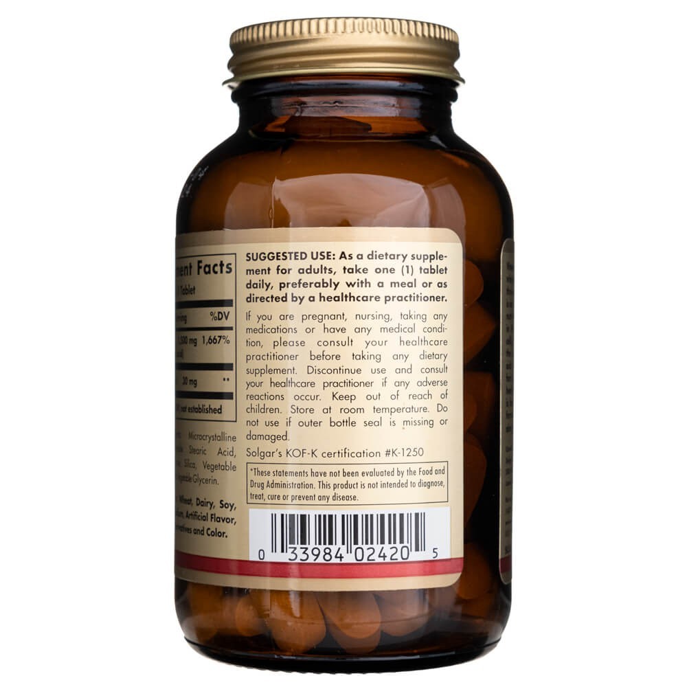 Solgar vitaminas C 1500 mg su rožių klubais - 90 tablečių - Magnis.lt