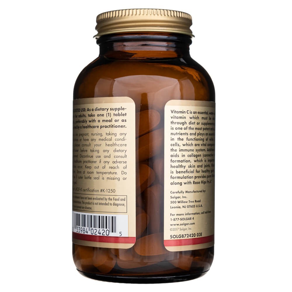 Solgar vitaminas C 1500 mg su rožių klubais - 90 tablečių - Magnis.lt