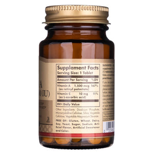 Solgar sausas vitaminas A 1500 mcg (5000 TV) - 100 tablečių - Magnis.lt
