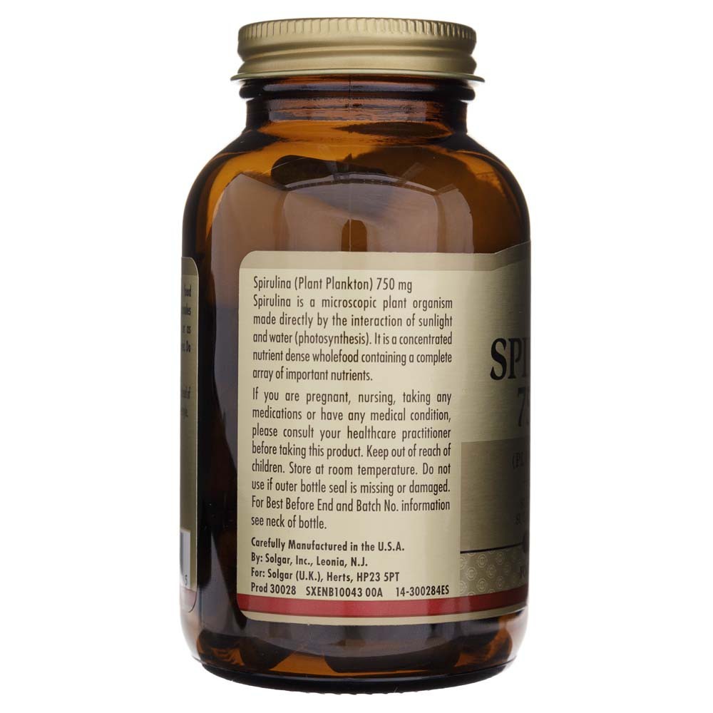 Solgar Spirulina 750 mg - 80 kapsulių - Magnis.lt