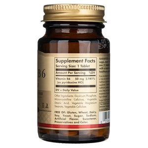 Solgar vitaminas B6 50 mg - 100 tablečių - Magnis.lt
