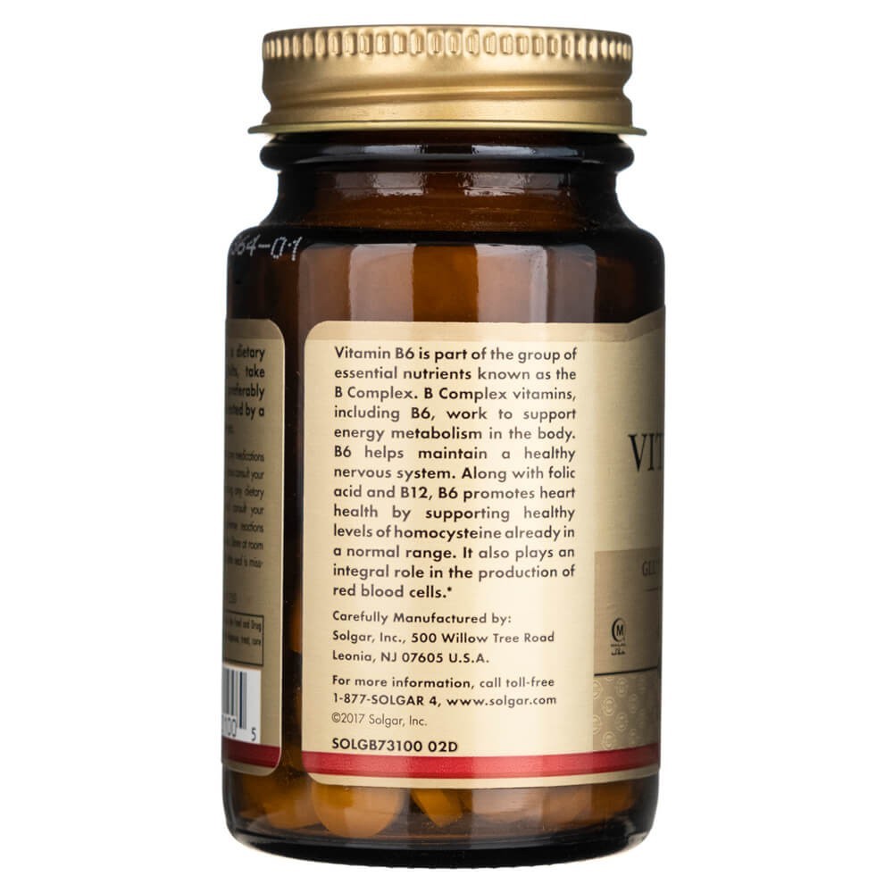 Solgar vitaminas B6 50 mg - 100 tablečių - Magnis.lt