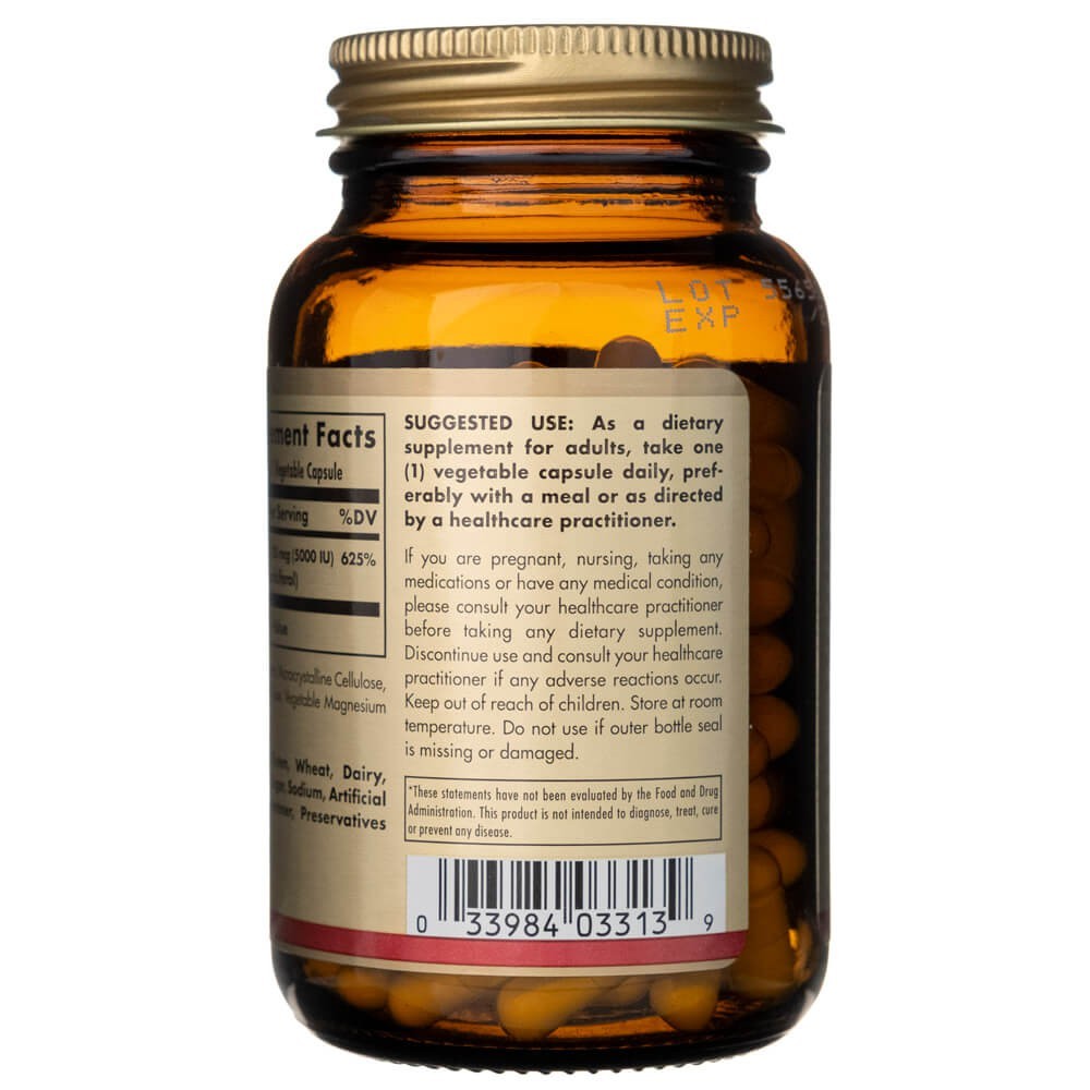 Solgar vitaminas D3 125 mcg (5000 TV) - 120 kapsulių