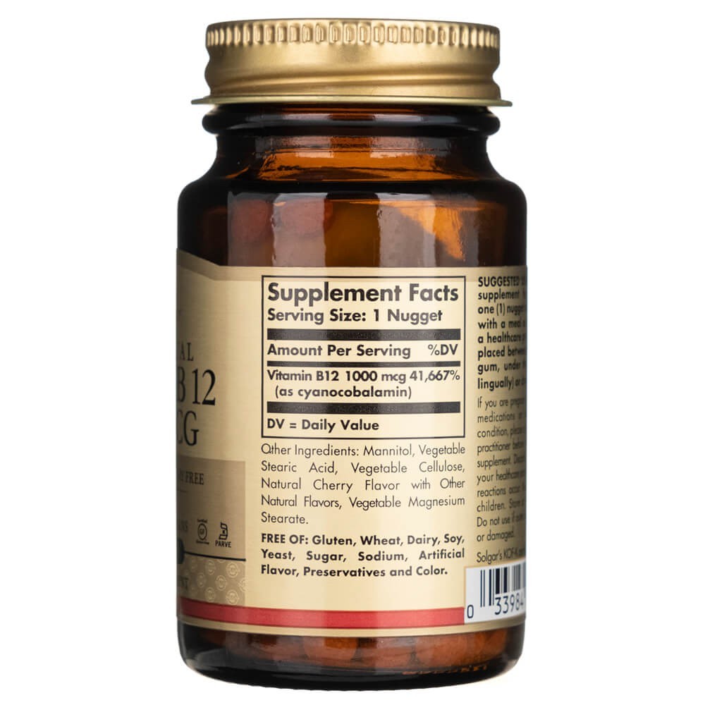 Solgar vitaminas B12 1000 mcg - 100 grynuolių - Magnis.lt