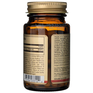Solgar vitaminas D3 125 mcg (5000 TV) - 60 kapsulių