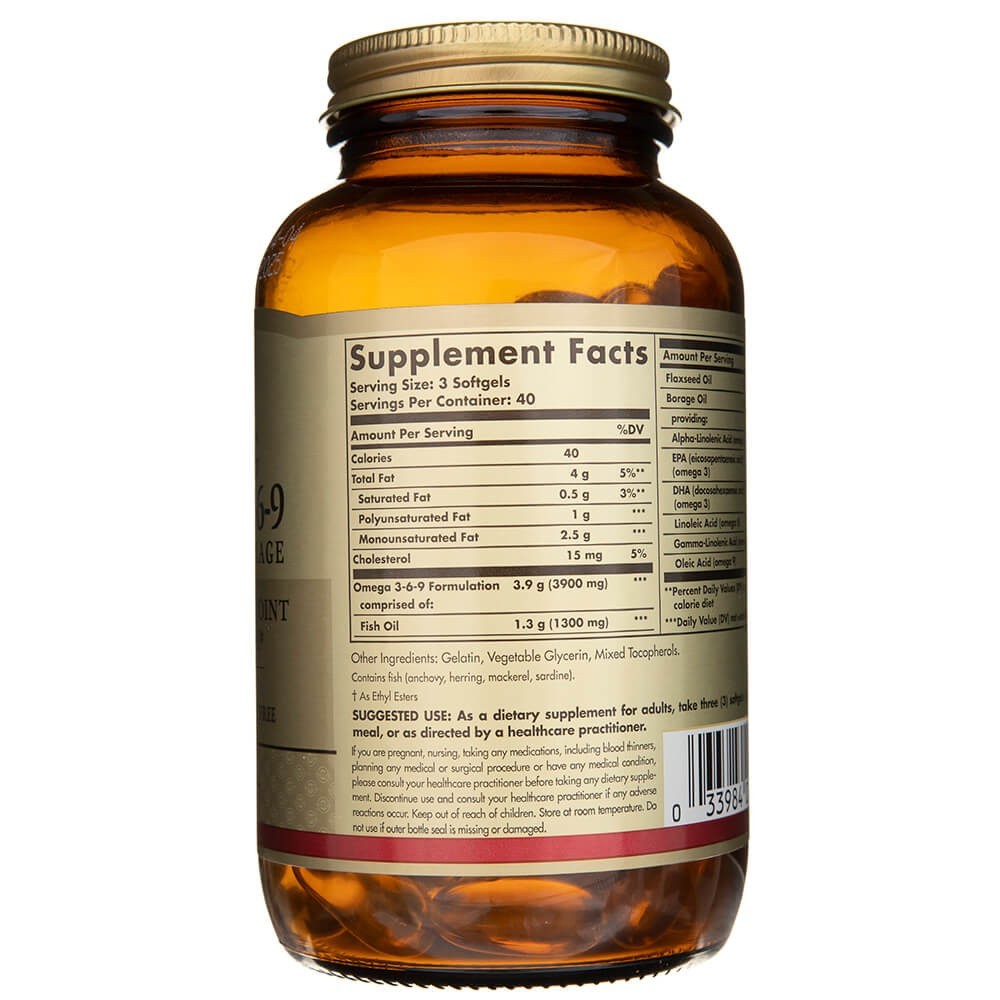 Solgar Omega 3-6-9 1300 mg - 120 minkštųjų gelių