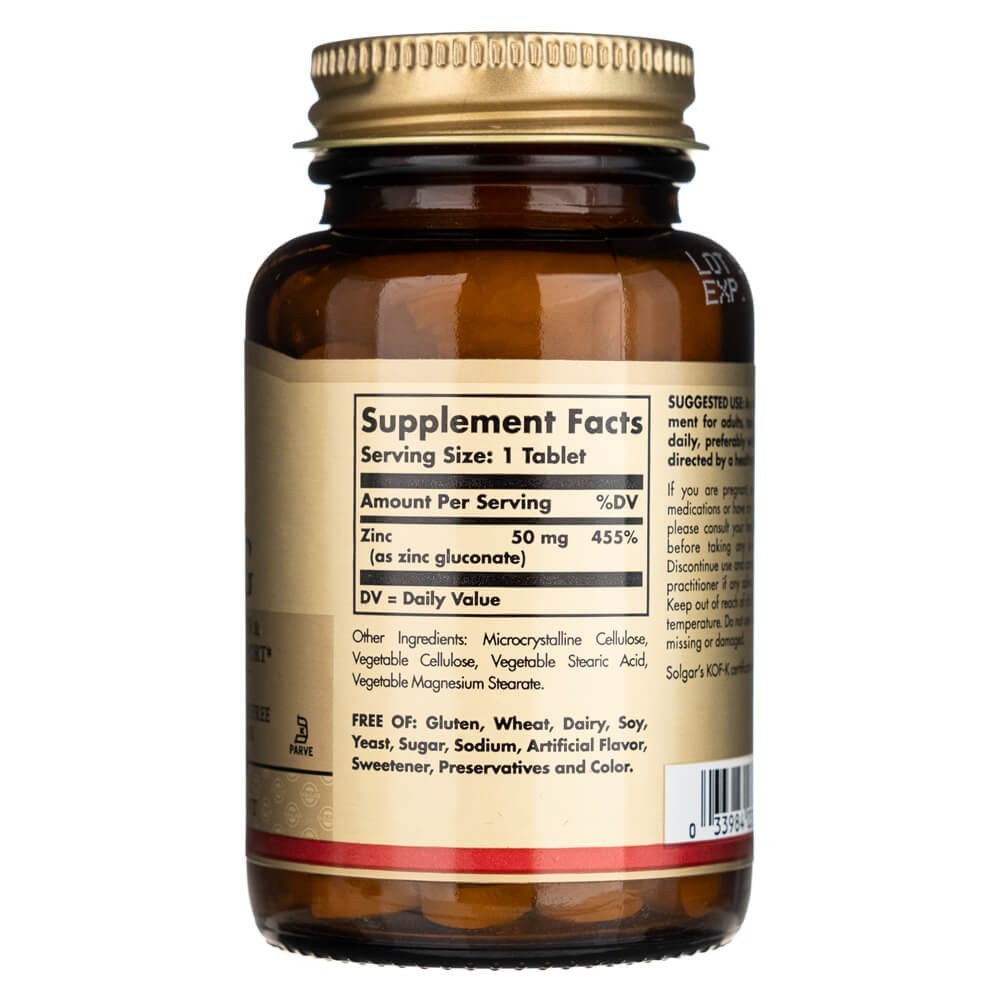Solgar Cinkas 50 mg - 100 tablečių - Magnis.lt