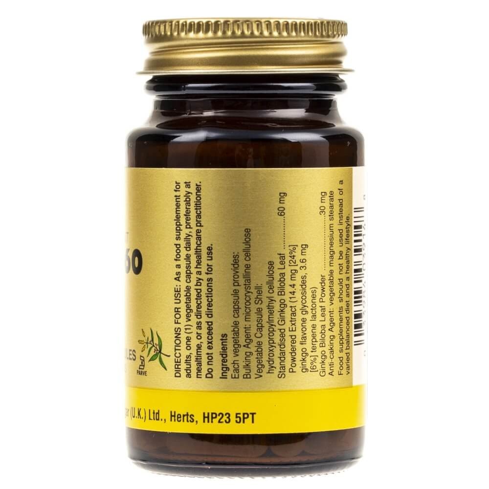 Solgar Ginkgo Biloba (Ginkgo biloba) - 60 kapsulių - Magnis.lt