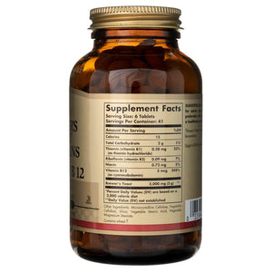 Solgar alaus mielės 7 1/2 grūdelių su vitaminu B12 - 250 tablečių