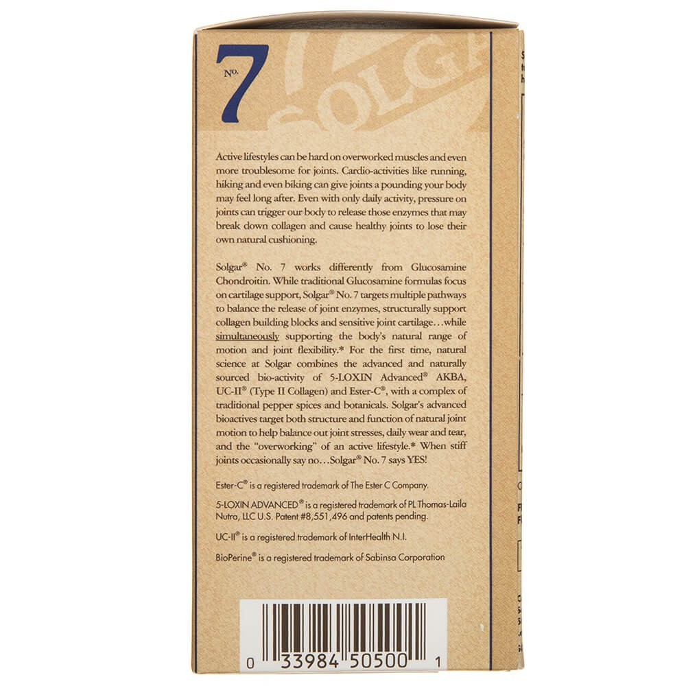 Solgar NO. 7, sąnarių parama - 60 kapsulių