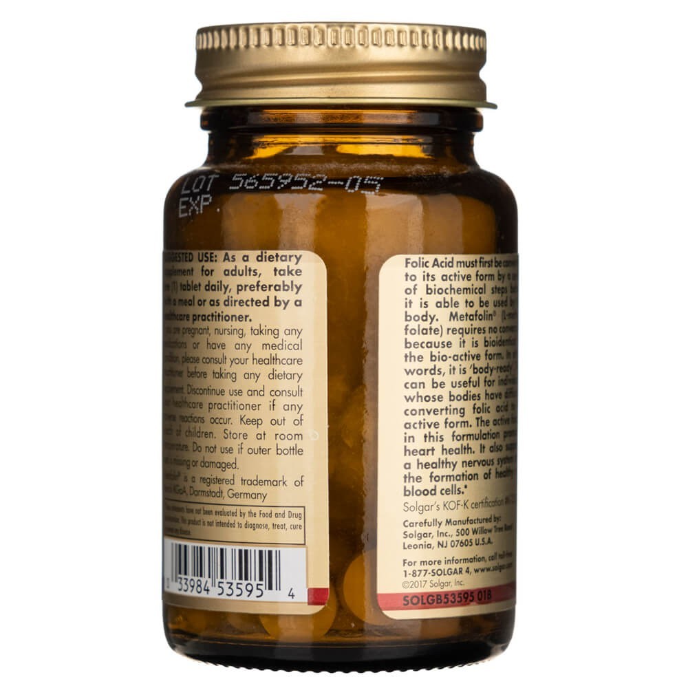 Solgar Folate 1000 mcg DFE (Metafolin® 1000 mcg) - 60 tablečių - Magnis.lt