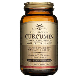 Solgar Full Spcetrum Curcumin skystasis ekstraktas - 90 minkštųjų gelių - Magnis.lt