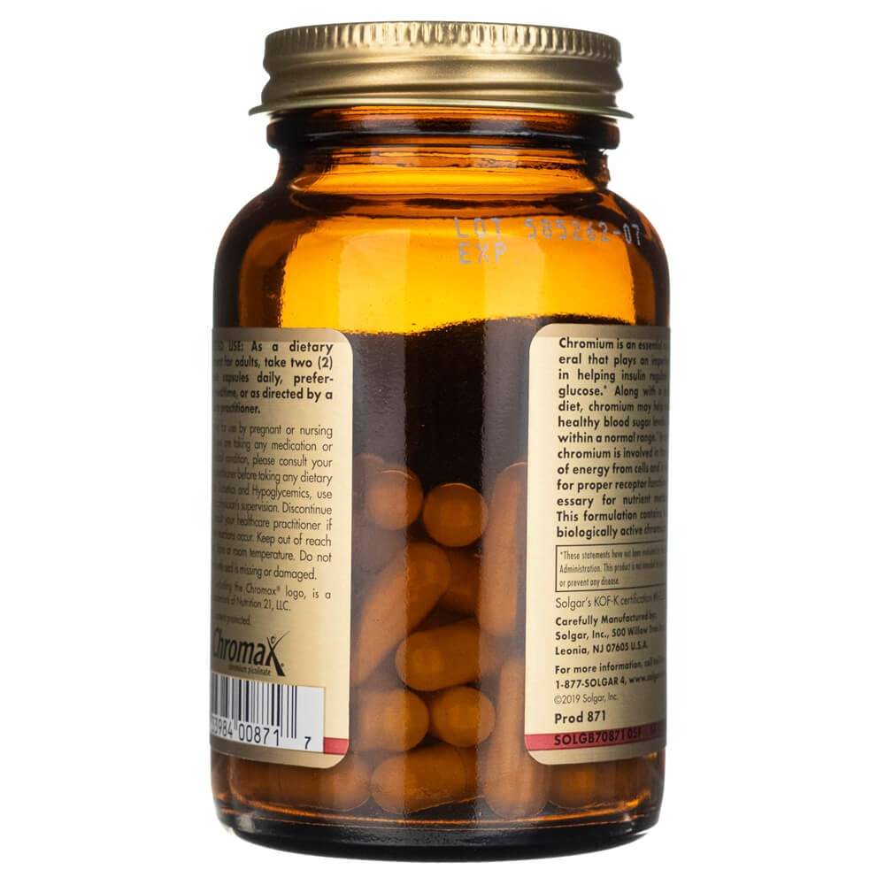Solgar chromo pikolinatas 500 mcg - 60 kapsulių