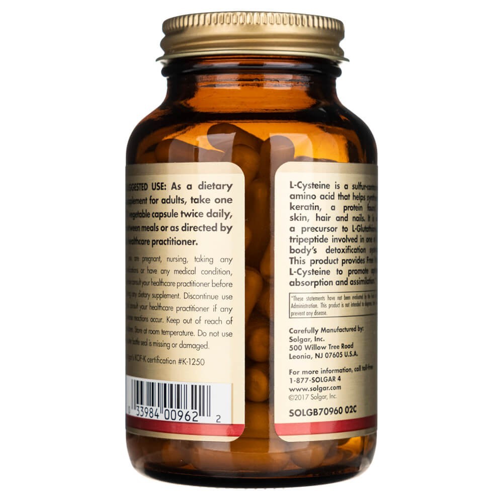 Solgar L-cisteinas 500 mg mg - 90 kapsulių