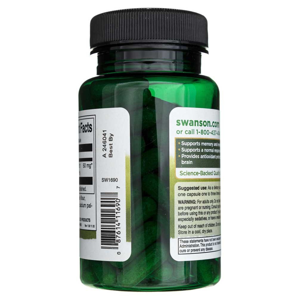 Swanson Bacopa Monniera (Bacopa minor) 50mg - 90 kapsulių - Magnis.lt
