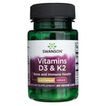 Swanson vitaminai D3 ir K2 - 60 kapsulių