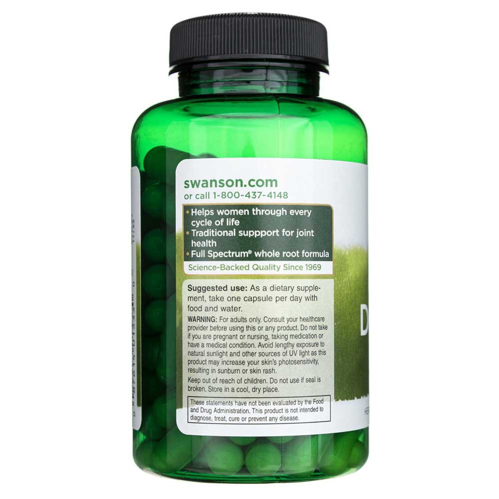 Swanson pilno spektro Dong Quai 530 mg - 100 kapsulių - Magnis.lt
