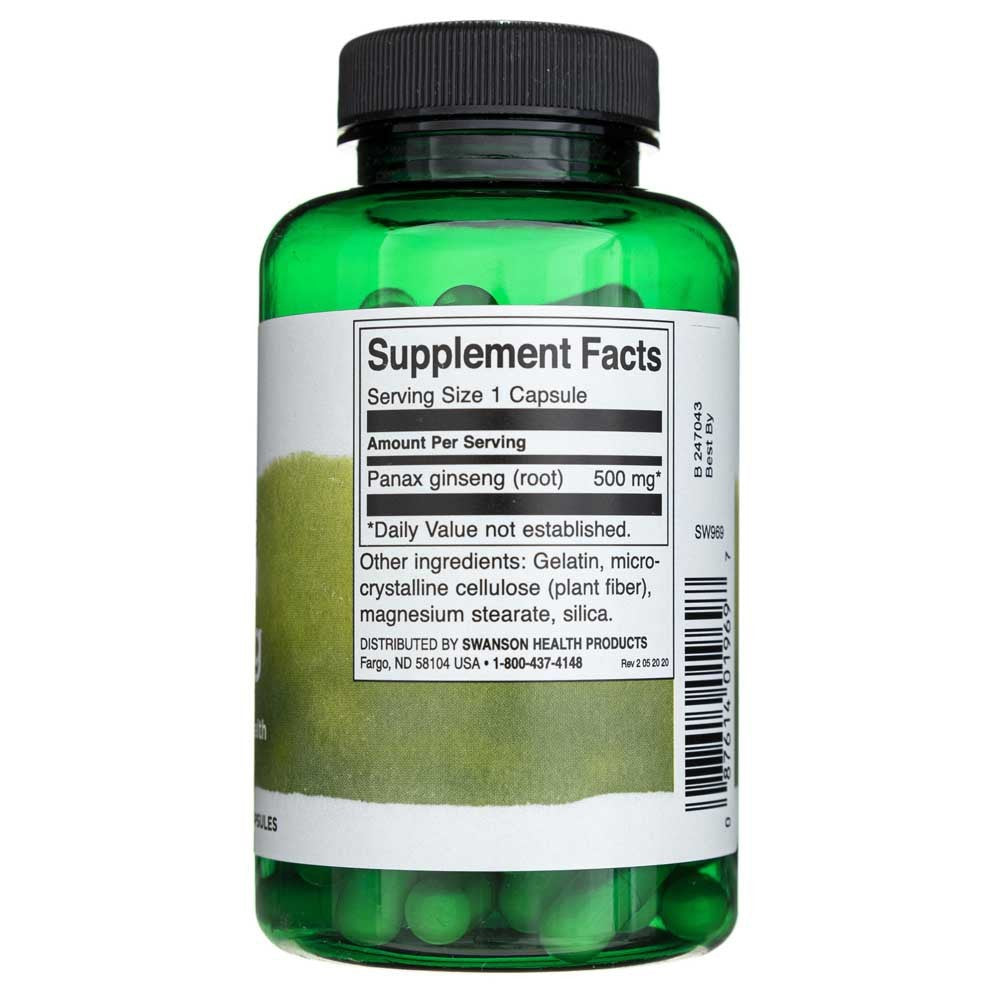 Swanson Korėjos ženšenis 500 mg - 100 kapsulių - Magnis.lt